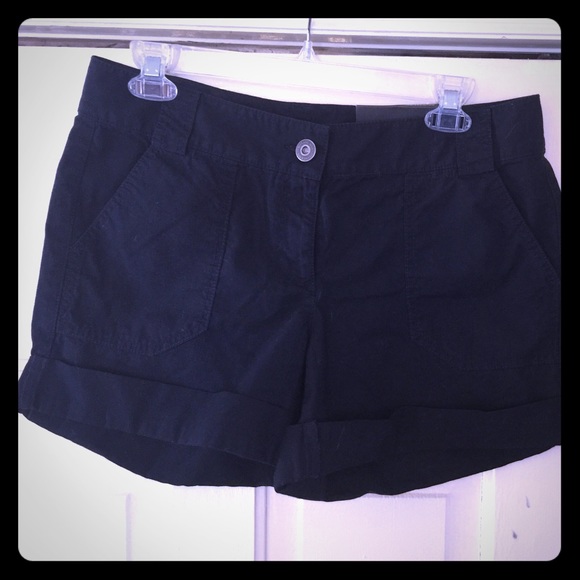 Navy Cuffed Shorts