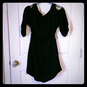 Navy spring belted dress
