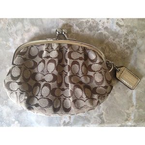 Coach Khaki & Brown Coin Purse