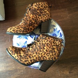 Animal print ankle boots