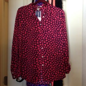 Long sleeve heart button up