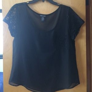 Black chiffon top