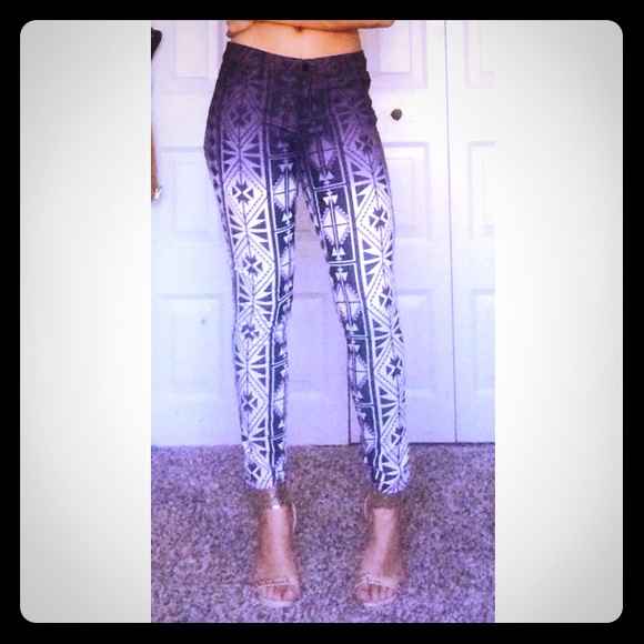 Ombre black to white fade out pants !