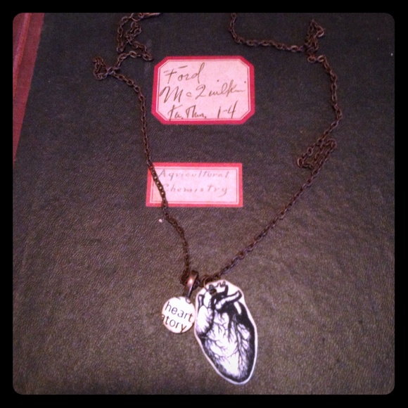 Handmade anatomical heart necklace