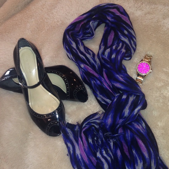 Brilliant Blue and Purple Ann Taylor Scarf