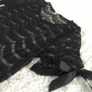 Black Filigree Lace Crop Top