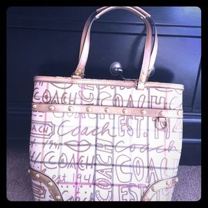 Cream and gold Coach Purse