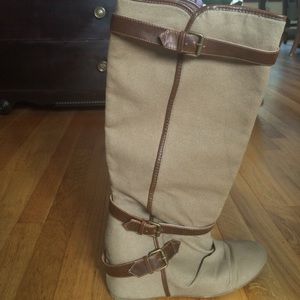 Hidden heel wedged boots.