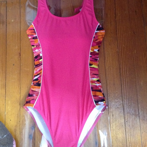 Pink one piece bathing suit