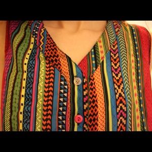 tribal sleeveless blouse