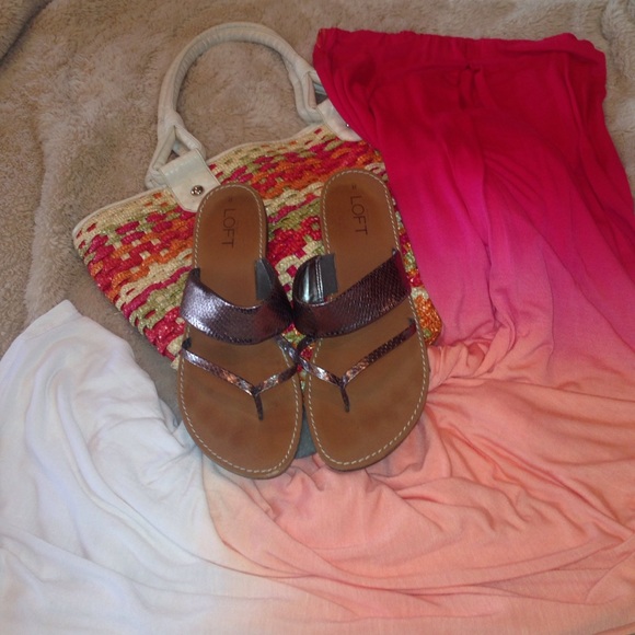 Silver Thong Sandals size 8