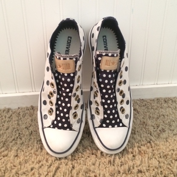 Converse All-Star navy and white polka dot