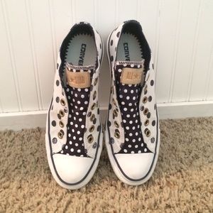 Converse All-Star navy and white polka dot