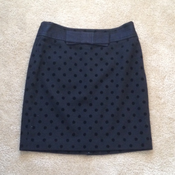 LOFT Black Bow and Polka dot skirt
