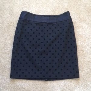 LOFT Black Bow and Polka dot skirt