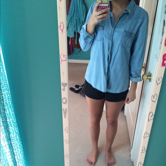 Studded chambray shirt