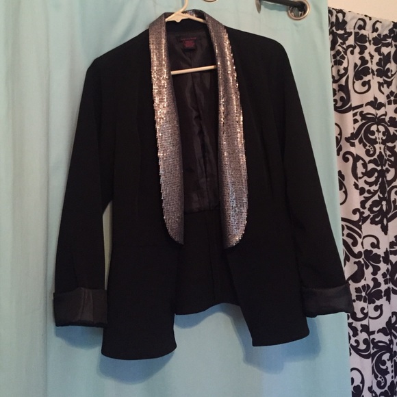 Black & Silver Sequin Blazer