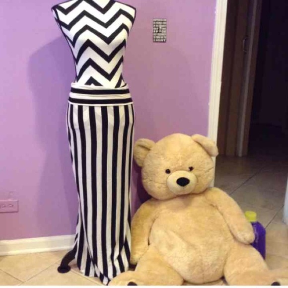 Striped maxi skirt