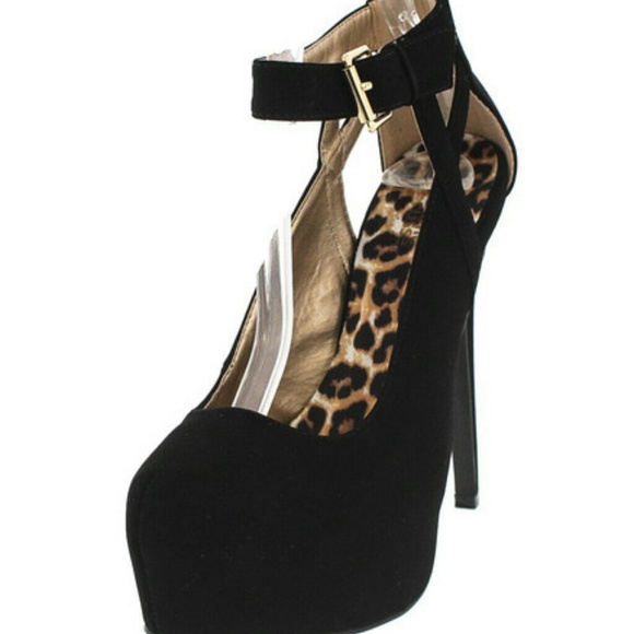 Black Ankle Strap Pumps