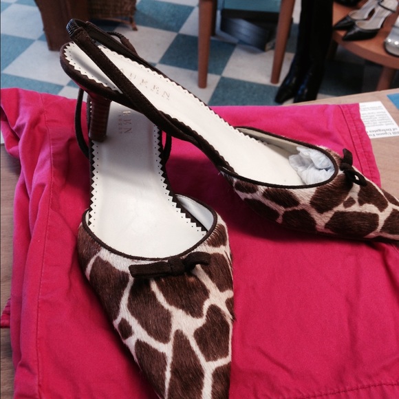 Ralph Lauren kitten heel sling back