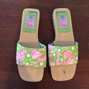 Lolly Pulitzer Flat Clogs Shrimp Cocktail