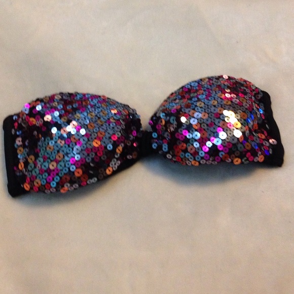 Sequined VS bandeau bikini top