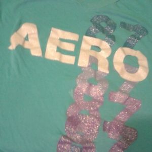 Aero baby blue v neck t shirt