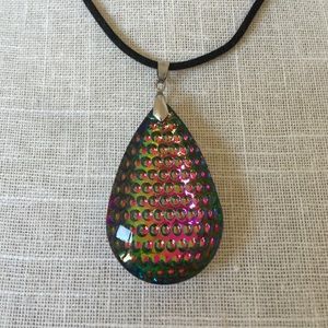 Teardrop shape Peacock necklace/pendant