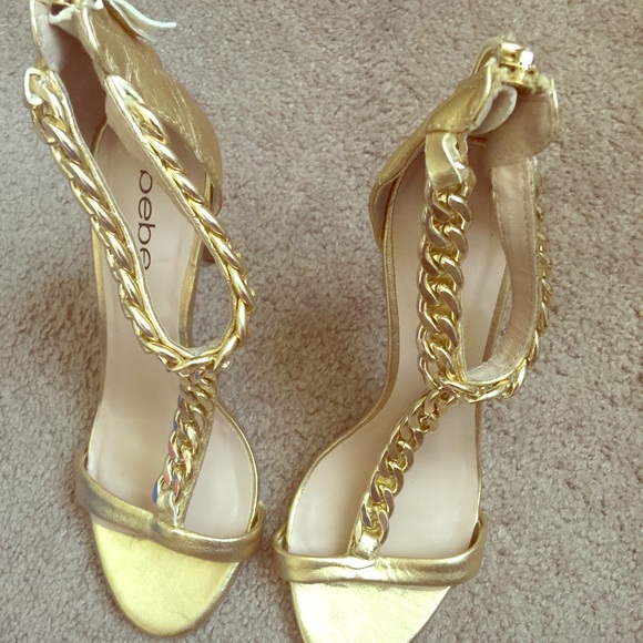 Gold Bebe heels