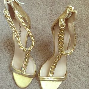 Gold Bebe heels