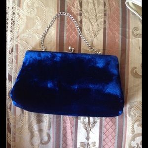 Tiny velvet blue purse