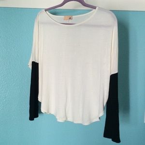 Flowy cream and white top