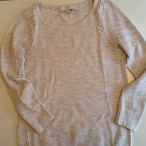 Ann Taylor Loft grey long sleeve tee xxs