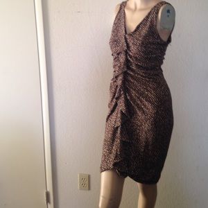 En Focus Knee Dress Leopard  SZ 8 NWOT