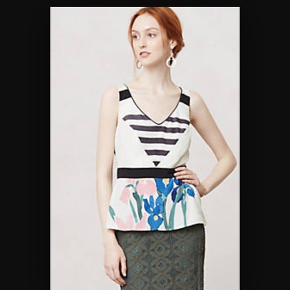 Corey Lynn Calter Bands and Blossoms peplum top - Picture 3 of 3