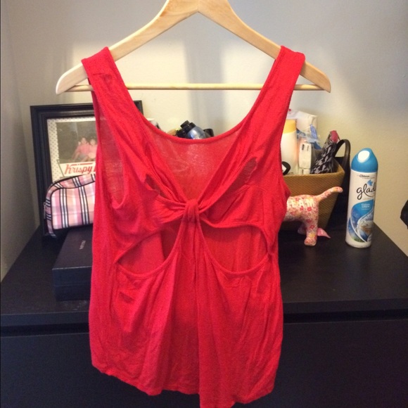Kira red tank with criss cross back