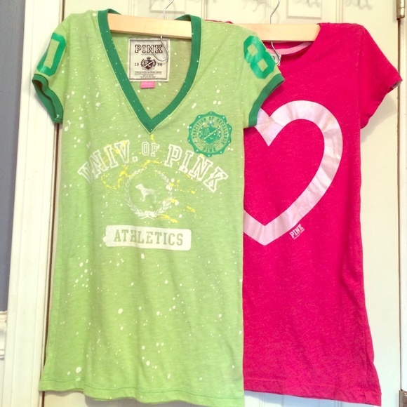 Victoria's Secret PINK lot of two graphic tees.