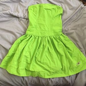 Hollister strapless green skater dress