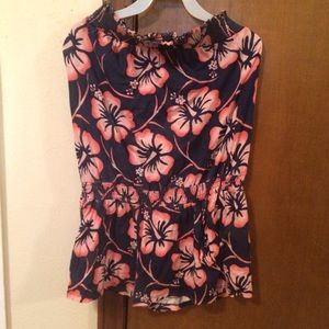 Tube top Hawaiian romper