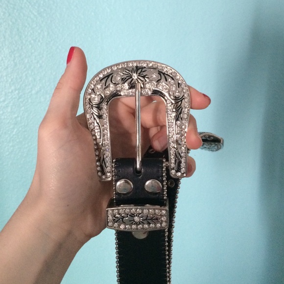 Black rhinestone belt