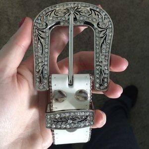 white rhinestone belt
