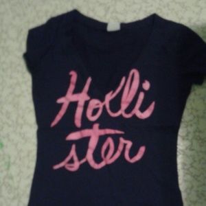 Black and pink Hollister v neck