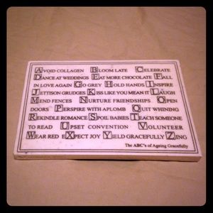 ABC's Of Aging Gracefully Marble Wall Plaque