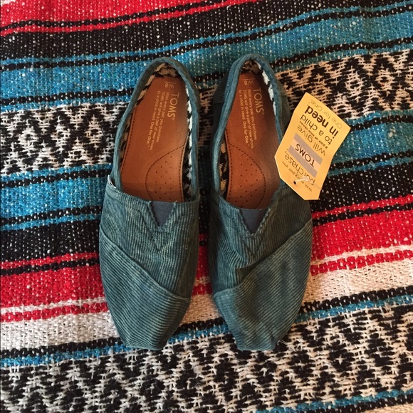 Teal Stonewash Corduroy TOMS