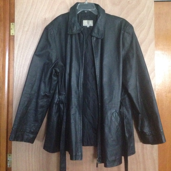 Black leather coat