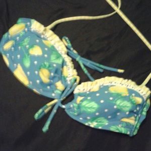 Yellow strawberry bikini top