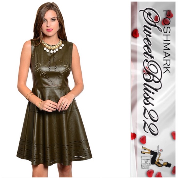 Dresses & Skirts - 💥Olive Vegan Leather Dress💥