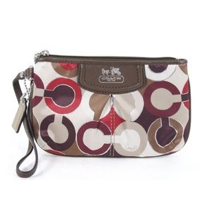 Coach OP Art wristlet in Red Multi