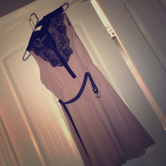 Purple tanktop dress with black lace