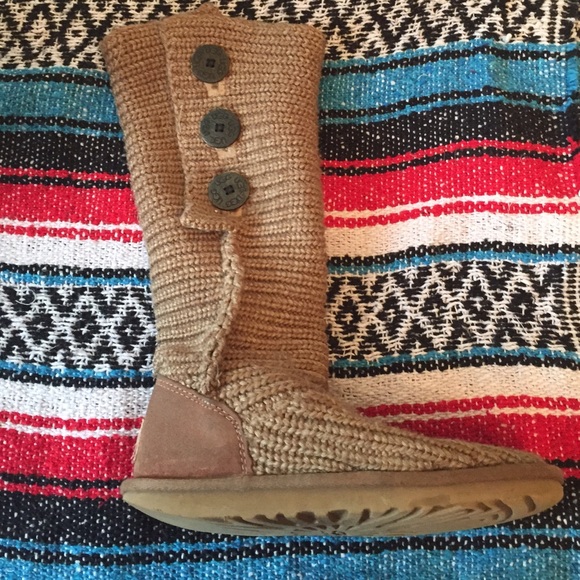 Beige Knit UGGs